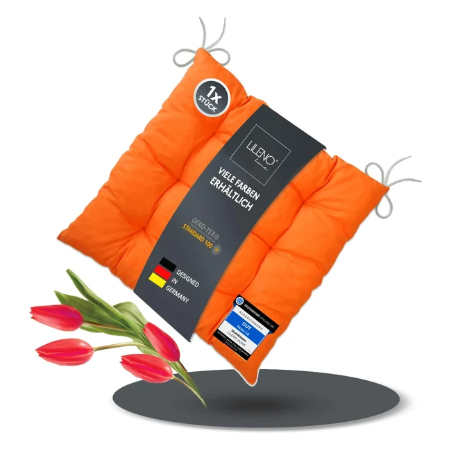 lileno home Stuhlkissen Apfelgrün 40 x 40 x 6 cm | Gartenstuhl Sitzkissen Set | UV-beständig | Innen und Außen