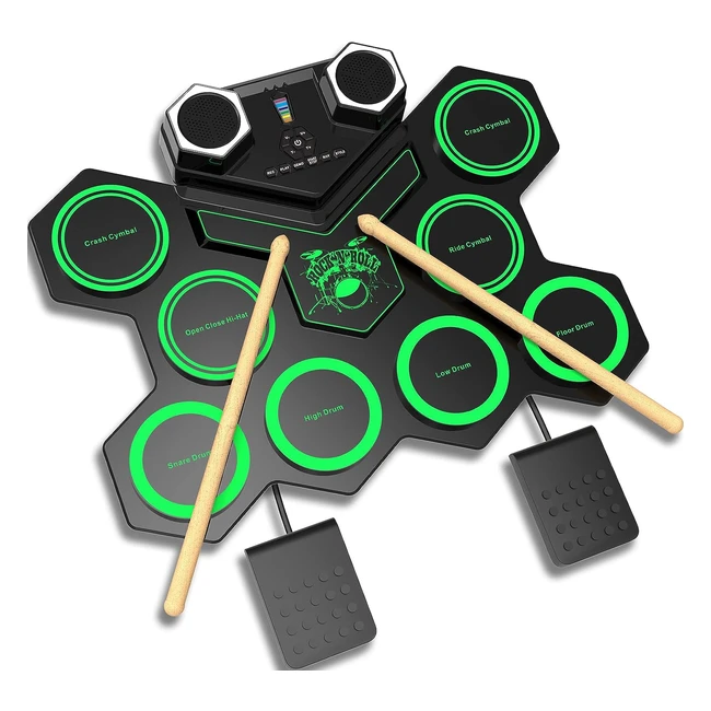 Cnapxaia Batteria Elettrica 9 Pads Silicone Set Batteria Elettronica con Altopar