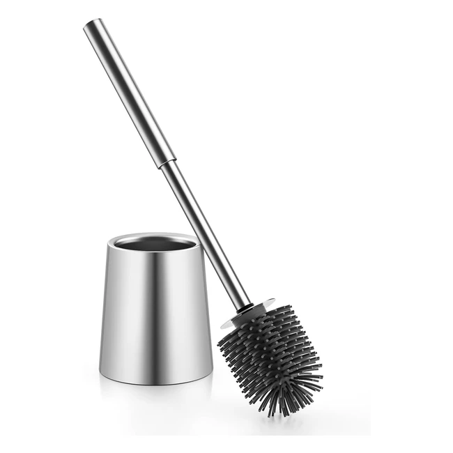 Scopino in Silicone per WC Acciaio Inox Manico Lungo - Tourramit SUS304