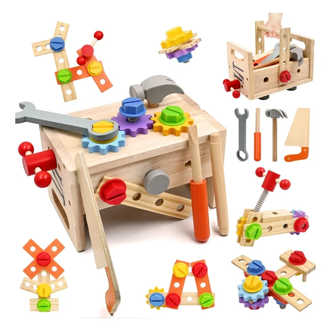 Caja Herramientas Madera Montessori Juegos Educativos Aprendizaje Construccin 