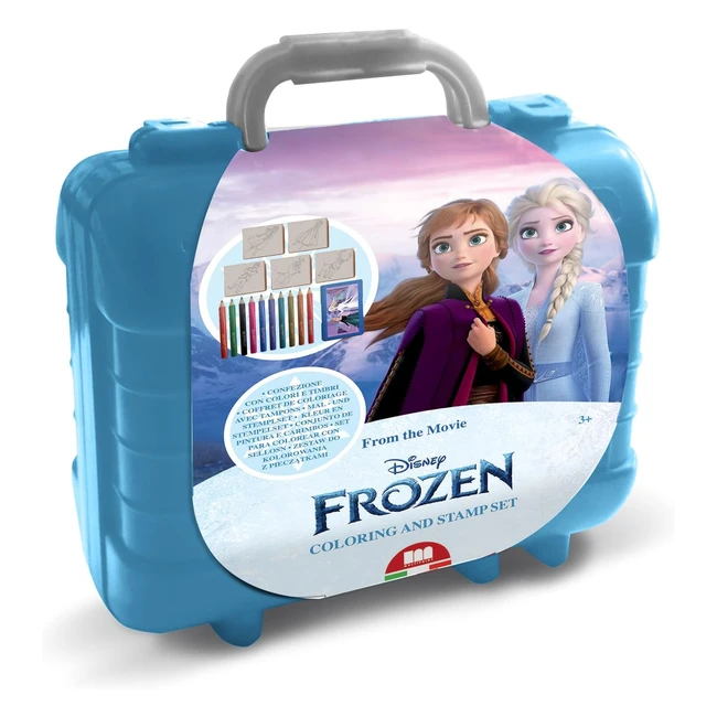 Set timbri Disney Frozen 42883 - Valigetta con timbri in legno e gomma