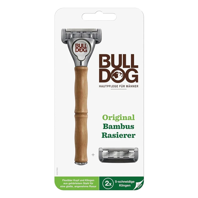 Bulldog Maquinilla de Afeitar con Mango de Bamb  5 Cuchillas de Acero Endurec