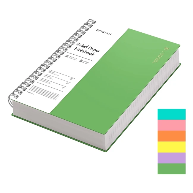 Emshoi A4 Notebook 300 Pages Wirebound Spiral Notepad 100gsm Waterproof Green