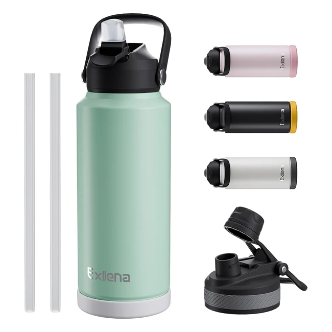 Borraccia Termica 1 Litro con Cannuccia - Alta Qualit Acciaio Inox - 2 Coperch