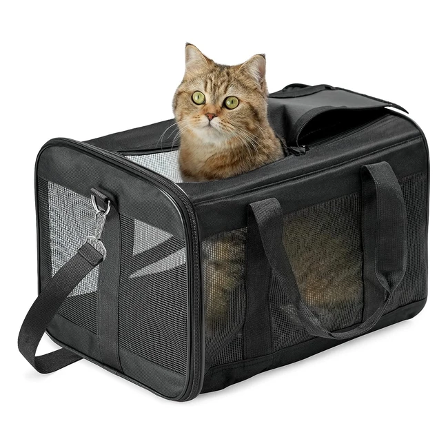 Hitslam Pet Carrier Cat Carrier Soft Sided - Airline Approved - Collapsible - Du
