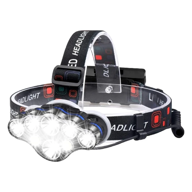 Linterna Frontal LED Recargable 18000 lmens - WildTech - Ref 500 - 8 Modos