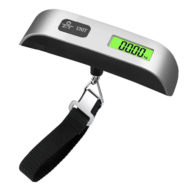 PJP Electronics Travel Luggage Scale - Digital Weighing Scales 50kg Capacity - Silver