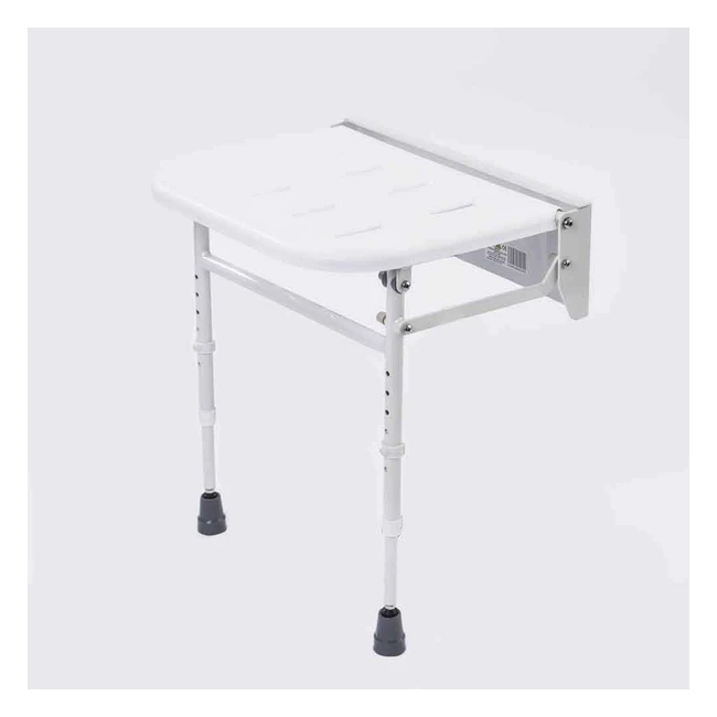 NRS Healthcare Folding Shower Seat with Legs - Height Adjustable Compact Design