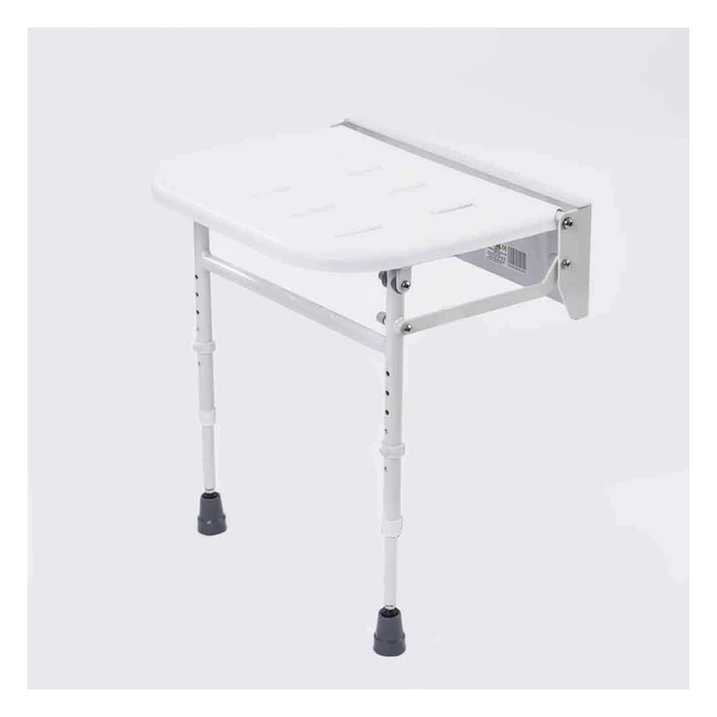 NRS Healthcare Folding Shower Seat with Legs - Height Adjustable, Compact Design