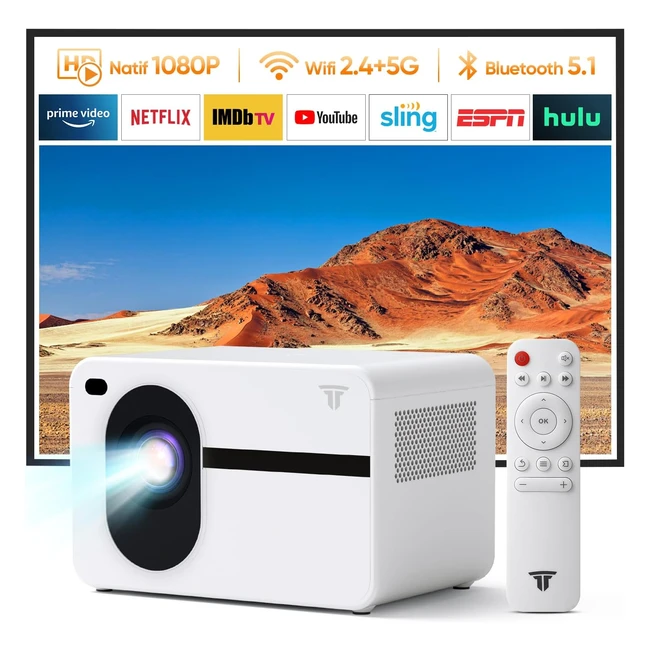 Mini projecteur 1080p WiFi Bluetooth Haut-parleurs Intégrés - 2024