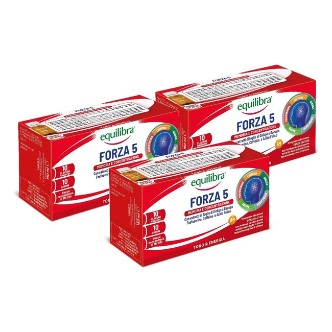 Equilibra Integratore Alimentare Forza 5 - Ginkgo Bacopa Fosfoserina Caffeina Ac