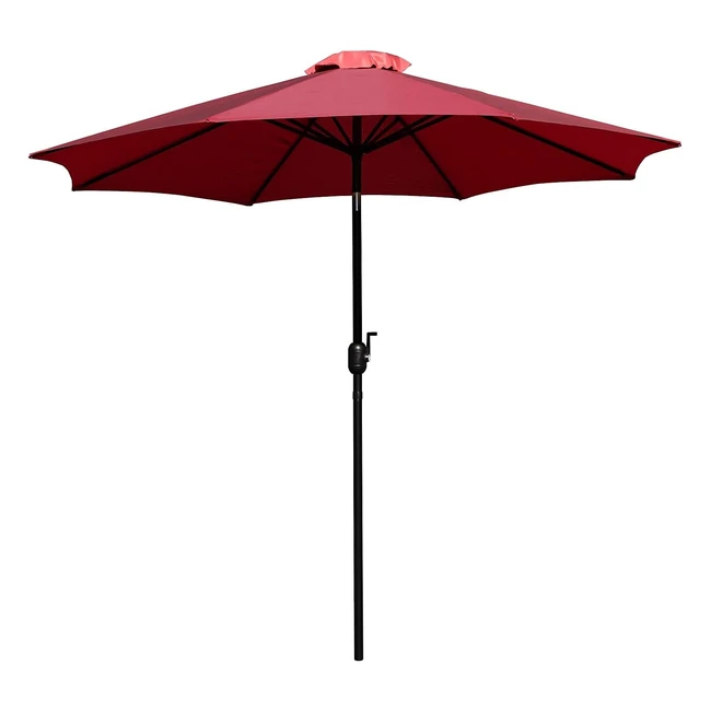 Parapluie rond rouge Flash Furniture Kona 2.7m avec manivelle et inclinaison