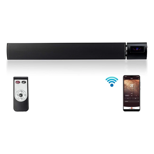 Devola Smart Electric Infrared Patio Heater 1800W DVRH1800B - Efficient Radiant 