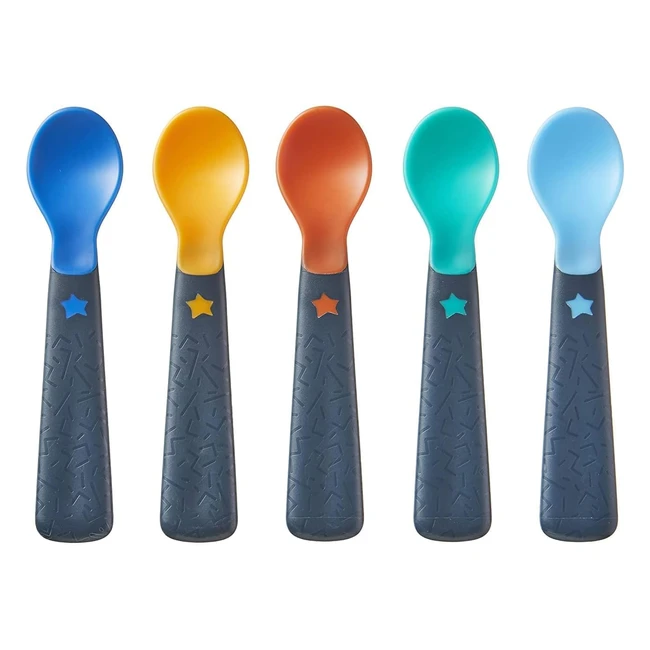 Tommee Tippee Easigrip Selffeeding Weaning Spoons Pack of 5 - Hygienic  Durable
