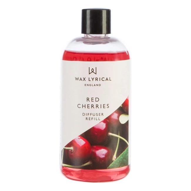 Wax Lyrical Red Cherries Reed Diffuser Refill 200ml | Alcohol-Free Formula | Long Lasting Fragrance