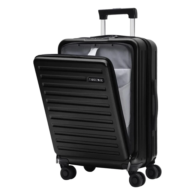 Maleta Tydeckare M56cm 45L ABS/PC 4 Ruedas 360 Candado TSA Negro