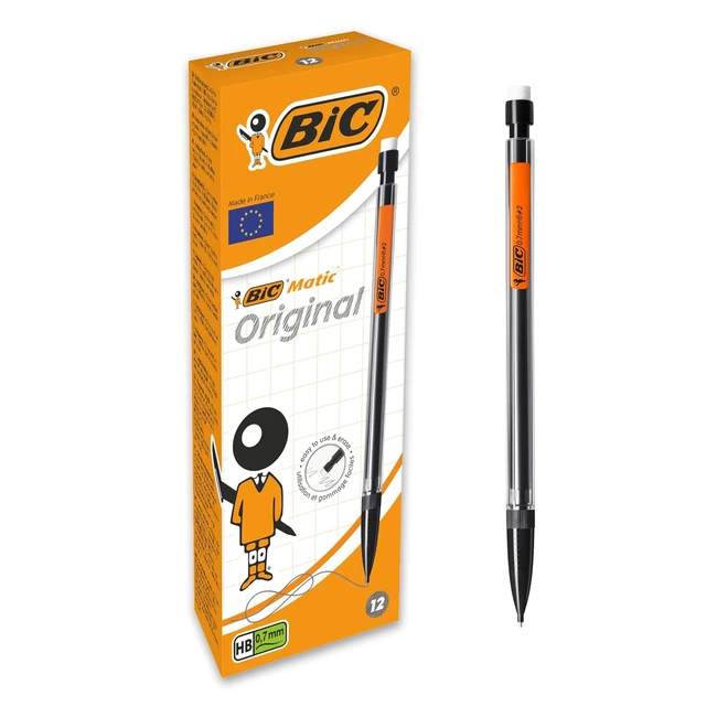 BIC Matic Original Mechanical Pencils 07mm Black HB Pack of 12
