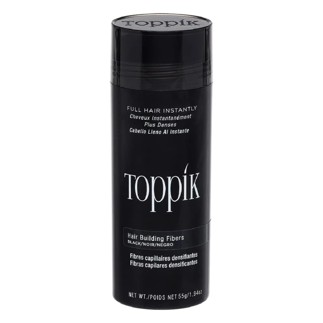 Toppik Hair Building Fibres Powder Black - Instant Thinning Concealer for Men an
