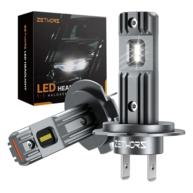 Zethors H7 LED Headlight Bulbs 42W 10000LM 6000K 400 Brighter Fanless Wireless M