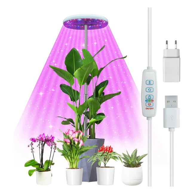 Lampada per piante Eweima 72 LEDs a spettro completo regolabile 360 con timer 39