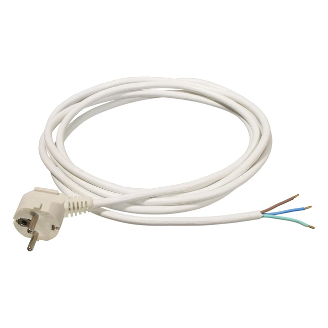 Câble de Connexion PVC H05VV-F 3G10 3m Blanc 70833 - Asschwabe Qualité Supérieure