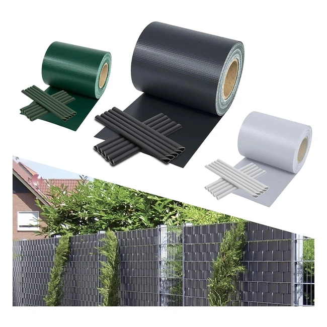 Yakimz Strisce Frangivista PVC 35m x 19cm 30 Clip Resistenti - Giardino Balcone Antracite