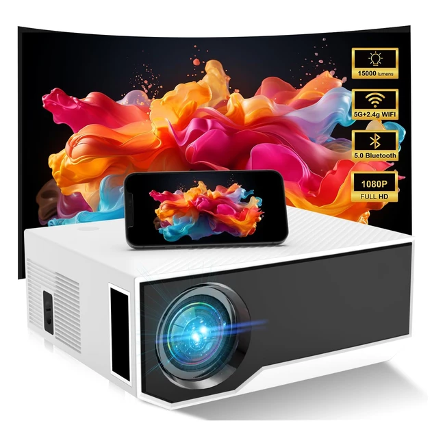 Projecteur Ultra HD 2024 Bluetooth Wifi 5G 1080P Natif - Cinéma Portable 15000L