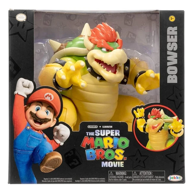 Nintendo Super Mario 18cm Movie Bowser Figure - Fire Breathing Function - Articulated - Premium Box
