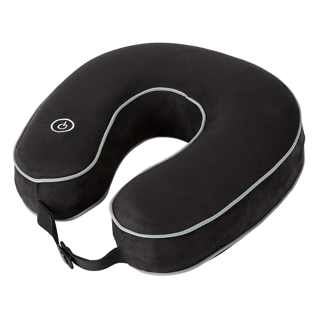 Homedics Vibration Memory Foam Travel Pillow Black Tan MSQ220BK - Support & Comfort