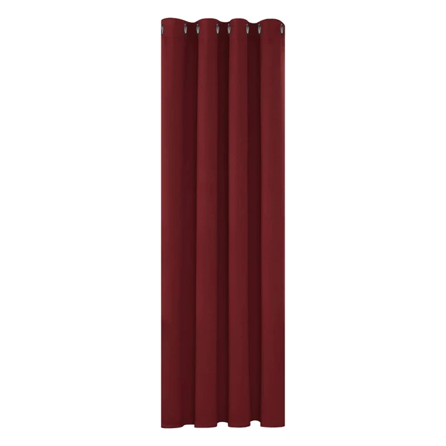 Deconovo Rideaux Occultants Isolant Thermique Anti Froid 132x138 cm - Rideaux Chambre Fille Design Moderne Rouge Foncé