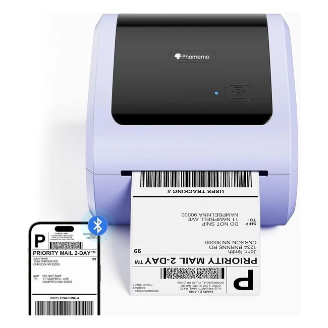 Phomemo D520BT Thermal Printer Bluetooth Label Printer 4x6 Shipping Label Printer - Fast Printing - Compatible with Android/iOS and PC