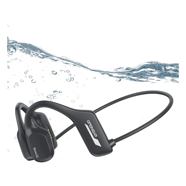 Bone Conduction Headphones Bluetooth 53 - IP68 Waterproof - 32GB Memory MP3 Player - Open Ear Wireless Sports