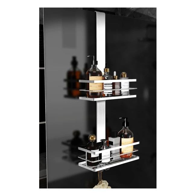 Kegii Shower Caddy Hanging Shelf Stainless Steel Organizer with Hooks - Bathroom Storage