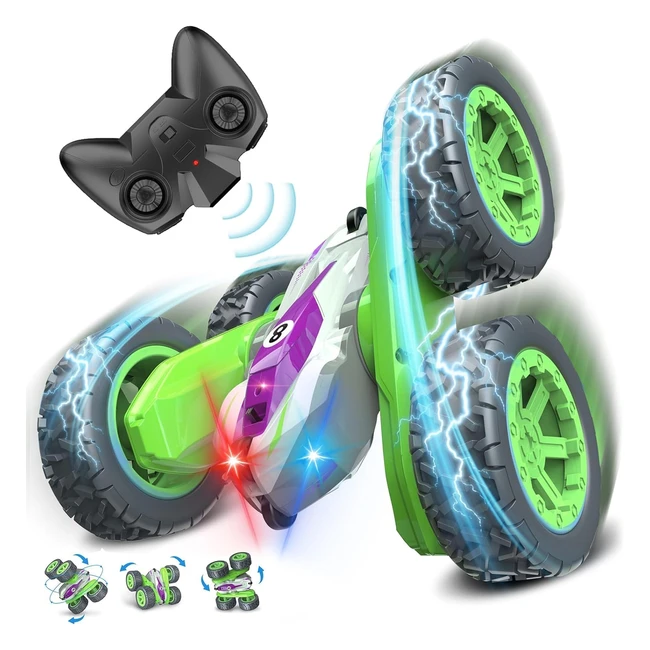 Gralal RC Car Toys 360 Double Side Flips LED Lights 24GHz 4WD Monster Truck Gifts for Boys Kids Age 3