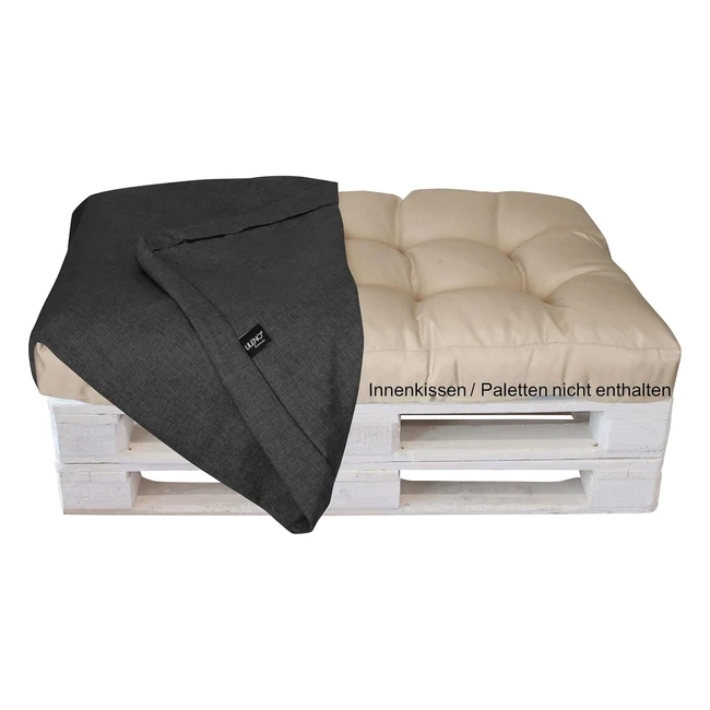 Lileno Home Palettenkissenbezug Anthrazit 2 UV-beständig & wasserabweisend