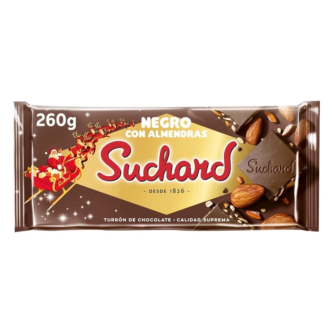 Tableta de Turrón Suchard Chocolate Negro con Almendras 260g