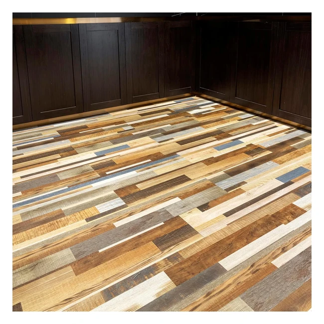 Florexp Vinyl Flooring 20mm Wood Effect Self Adhesive Planks - 18pcs - Multicolour