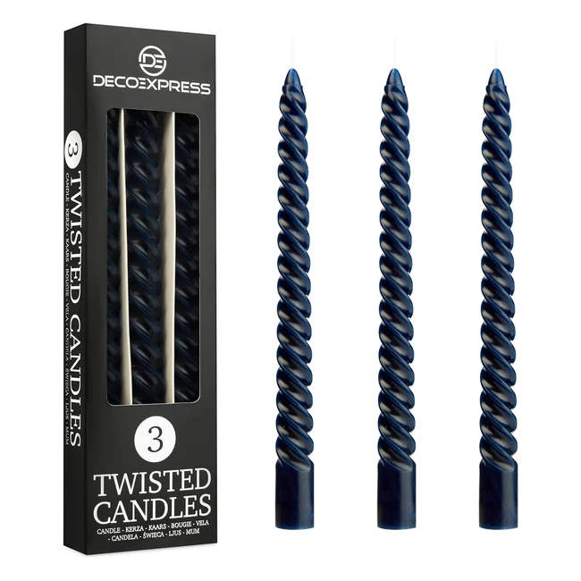 Candele Lunghe Spirale Bianche e Colorate - Pacco da 36 - Durata 6 Ore - Elegant