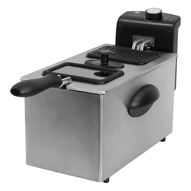 Cecotec CleanFry 3000 Elektrische Fritteuse 3000 Edelstahl mit Ölreinigungsfilter, 2180W Leistung, Fensterabdeckung und Anti-Geruchsfilter