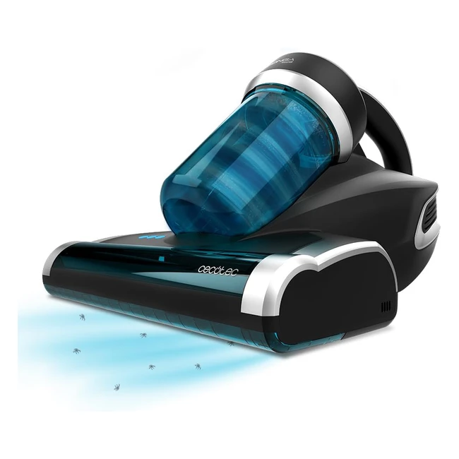 Cecotec Conga 7000 Matratzen- und Polsterstaubsauger 700 W 12 kPa UVC Ultraviolettlicht-Technologie mit motorisierter Milbenentfernungsbürste Heißluft-Technologie Schwarz