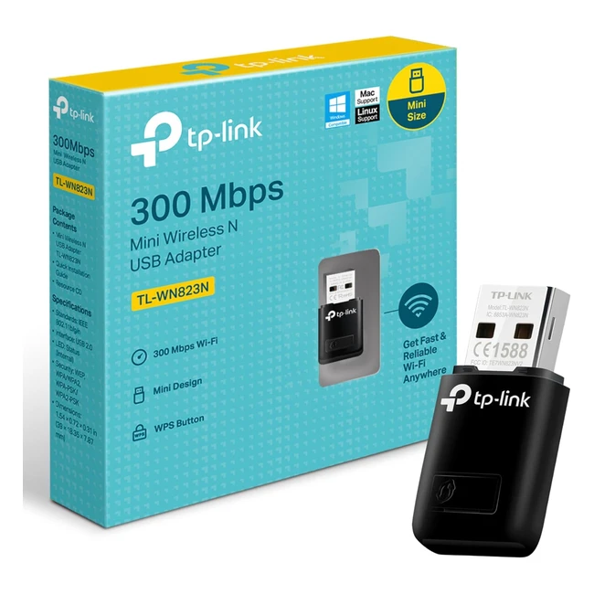 TP-Link 300Mbps Mini Wireless N USB WiFi Adapter TL-WN823N for HD Video Streaming and Online Gaming