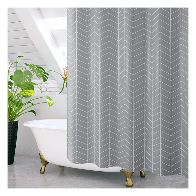 Gricol Rideau de Douche 240x200cm Polyester Imperméable Lavable en Machine - Salle de Bain