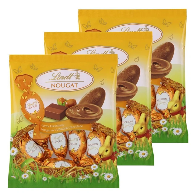 Lindt Schokolade Nougat Eier 3 x 90g Beutel - Oster Schokolade