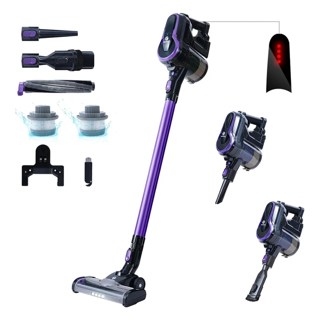 Aspirateur Balai Sans Fil 250W 25000Pa Puissant 55min Autonomie HEPA 6 en 1