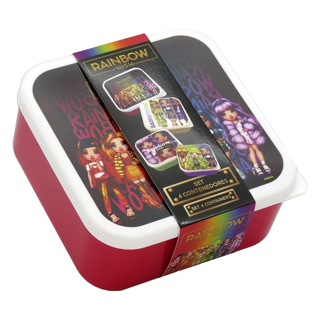 Sandwichera Lonchera Portacomidas Rainbow High MCYP Brands - Set 4 Contenedores