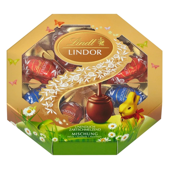 Lindt Lindor Ostern Mix Schokolade 144g Kassette - Vollmilch, Edelbitter, Nuss - Ostern Schokolade Geschenk