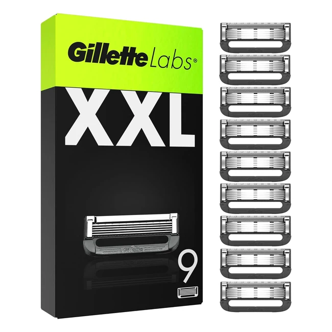 Gillette Labs XXL - Lamette da barba per rasoio uomo 9 ricambi da 5 lame comfort