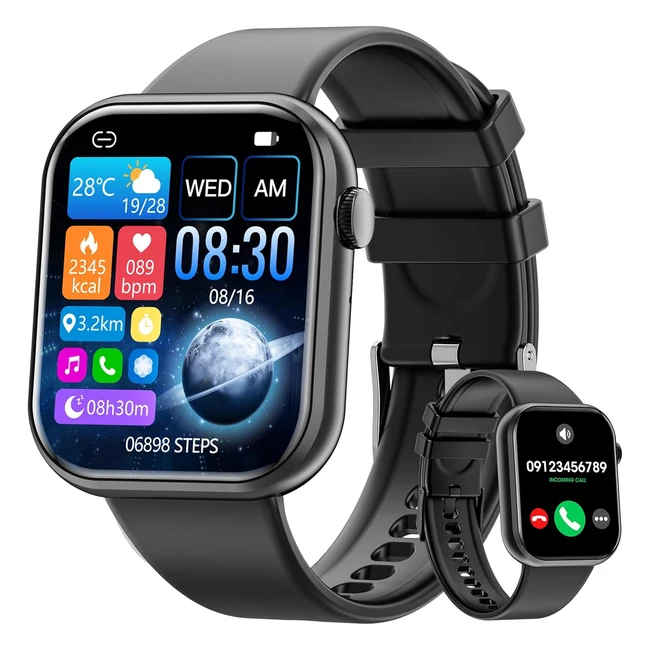 Montre connectée BluetoothSmartwatch 185 pour homme femme IP67 étanche 100 modes sportifs fréquence cardiaque podomètre sommeil