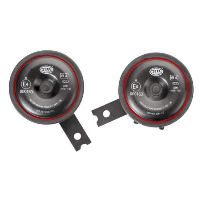 Bocina Hella 3AL 922 200761 S90 12V 113dB - Sonido Grave - Negro - Conector Deutsch