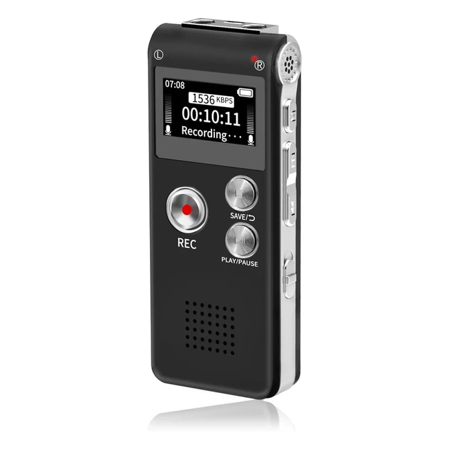 Fikyra 16GB Digital Voice Recorder USB Rechargeable  DSP Noise Reduction  30 H